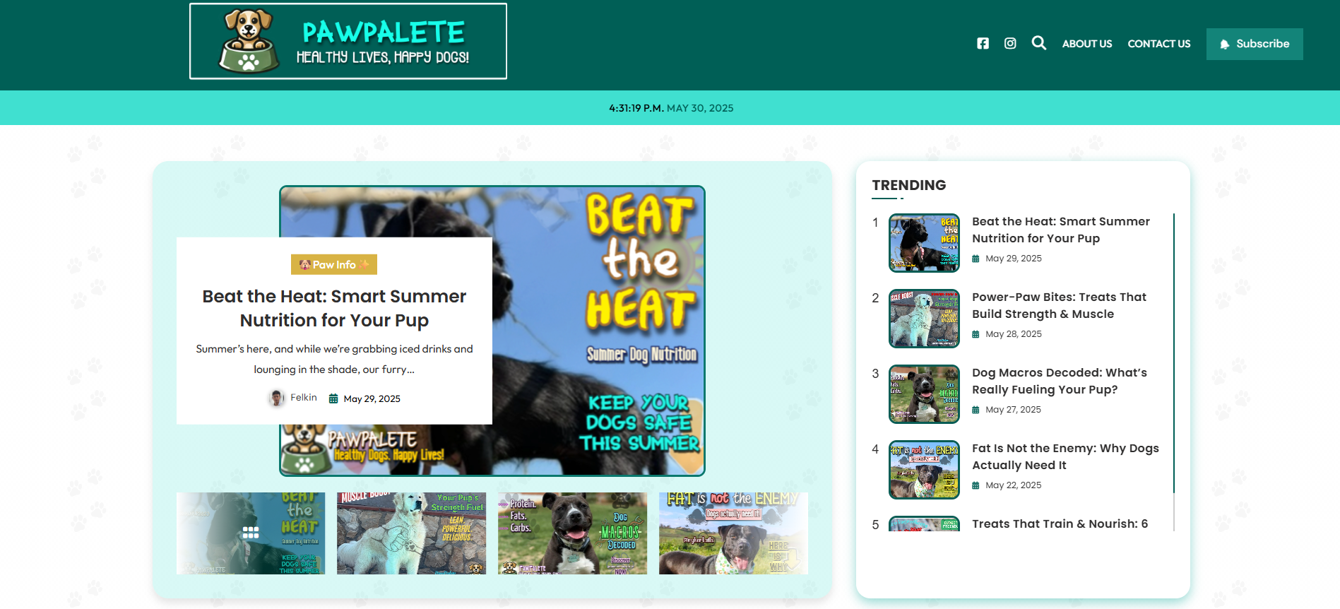 PawPalate Blog Screenshot